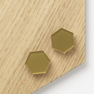 Super Stærke Magneter' akryl guld hexagonal 2,5 x 2,8 cm 2 stk. i pakke