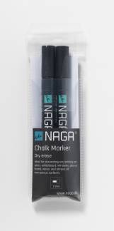 Glastavle marker sort 2 mm Dry Erase 2 stk. i pakke