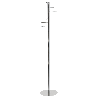 MAUL Coat stand, shiny chrome Stabil, pladsbesparende, krom stumtjener