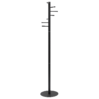 MAUL Coat stand, matte black Stabil, pladsbesparende, sort stumtjener