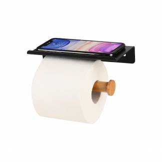 Wall mounted paper holder Bamboo Essentials With smartphone holder