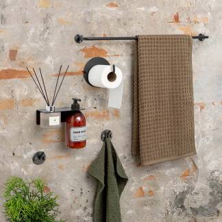 Self-adhesive hook, 4 x 4 cm. Matt black Self-adhesive hook, 4 x 4 cm. Matt black