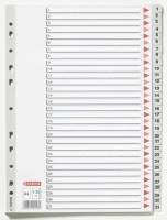 Plastregister Esselte A4 1-31 gr&aring; m/kartonforblad 100108