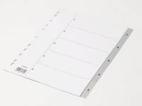 Plastregister gr&aring; A4 1-5 m/kartonforblad