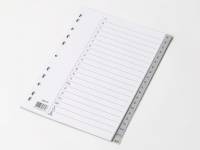 Plastregister gr&aring; A4 A-&Aring; m/kartonforblad