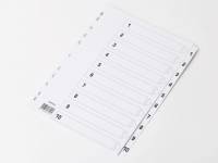 Register mylar A4 1-10 hvid m/forblad
