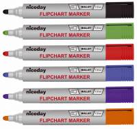 Marker niceday flipover ass. 1-3mm permanent 6stk/s&aelig;t