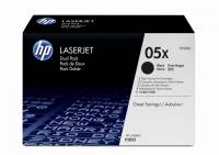 LaserJet 05X black toner (2) dual-pack