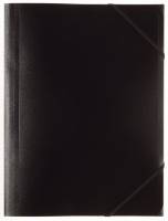 Plastmapper C4 OD sort m/3 klapper & elastik.