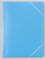 Plastmapper C4 OD bl&aring; m/3 klapper & elastik.