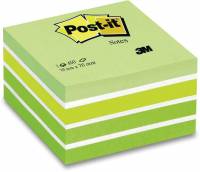 Post-it Cube pastelfarver gr&oslash;n 76x76mm 450bl/stk 2028G