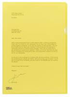 Plastomslag Office DEPOT A4 0,12mm m/pr&aelig;g gul 100stk/pak