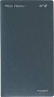 Weekplanner vinyl m&oslash;rk gr&aring; 9,5x17cm h&oslash;jformat 18 0880 00