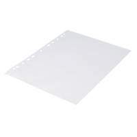 Plastlomme 0,09mm A4 med pr&aelig;g 100stk/pak Q-line m/hvid hulkant