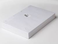 Standardblok 4 huller kvadr. toplimet 60g hvid A4