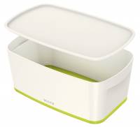 Opbevaringsboks Leitz MyBox small med l&aring;g hvid/gr&oslash;n