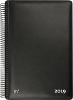 Ugekalender Diplomat m/spiral kunstskind sort 17x24,5cm 19 1945 00