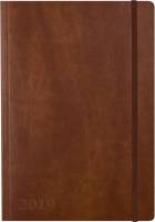 Ugekalender A5 Notes kunstskind brun 15x21cm tv&aelig;rformat 19 2006 10