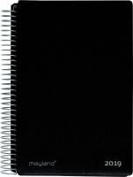 Spiralkalender h&aring;rd PP sort 12x17cm 2dage/side 19 2050 00