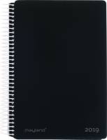 Spiralkalender h&aring;rd PP sort 12x17cm 1dage/side 19 2100 00