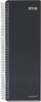 Spiralnoteringskalender h&aring;rd PP sort 10x32cm 1dag/side 19 2250 00