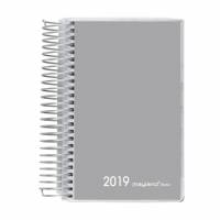Minispiralkalender Basic PP gr&aring; 8x12,6cm 1dag/side 19 2660 00