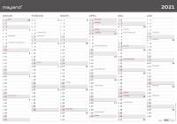 V&aelig;gkalender 2x6mdr Moderne r&oslash;r 100x70cm 21 0642 00