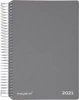 Spiralkalender m&oslash;rk gr&aring; PP 12x17cm 1 dag/side 21 2120 00