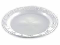 Tallerken flad rund plast hvid &Oslash;23cm 50stk/pak