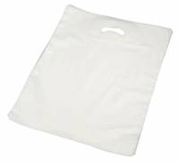 B&aelig;repose plastik hvid 45my 420x450/50mm 500stk/krt Forst&aelig;rket h&aring;ndtag