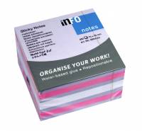 Kubusblok Info Colour mix 75x75mm STICKY 450bl/blk
