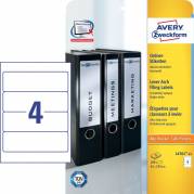 Rygetiket Avery 192x61mm 25ark/pak 4/ark L4761-25