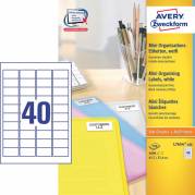 Laseretiket Avery 45,7x25,4mm 40/ark 100ark/pak L7654-100