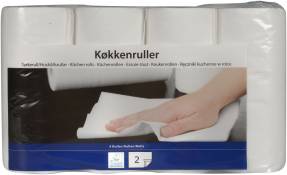 Køkkenrulle 2-lags hvid 22cm 14,4m 32rul/pak