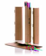Paprør Trapez A0 Ø60mm 860x105x75mm m/P&S brun 20stk/pak