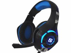 Headset Gaming Twister sort/ blå m/farveskiftende LED lys