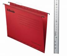 Hængemapper Esselte Standard A4 rød m/klar fane 25stk/pak Bredde: 345mm Længde: 240mm