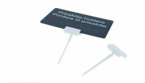 Prisskilteholder hvid m/stilk til plastkort mm.
