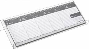 Dag-/uge bordkalender PP grå 30x9cm u/stativ 20 1300 00