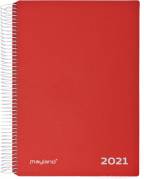 Timekalender m/spiral rød 17x23,5cm 21 2180 10 (2021)