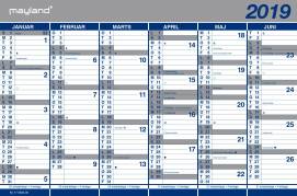 Kartonkalender halv&aring;rs 44x29cm 19 0630 00