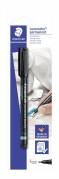 Tekstilmarker Lumocolor 319 F 0,6mm sort permanent blister