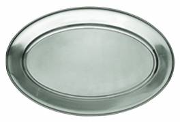 Fad oval med fane 51x35cm rustfrit stål