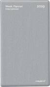 Weekplanner uge tv&aelig;rformat vinyl s&oslash;lv 9,5x17cm 19 0854 00