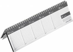 Dag-ugebordkalender h&aring;rd PP gr&aring; 30,5x9cm 19 1300 00 ekskl. stativ