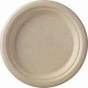 Tallerken bagasse NatureWorks brun 18cm 50stk/ps
