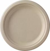 Tallerken bagasse NatureWorks brun 22cm 50stk/ps