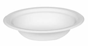 Skål sukkerrør hvid Ø18cm 400ml komposterbar 50stk/pak