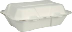 Take away boks sukkerrør 229x155x76,5mm hvid 50stk/pak
