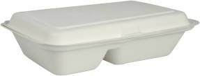 Take away boks sukkerrør 250,9x162x63,2mm 2rum 50stk/pak